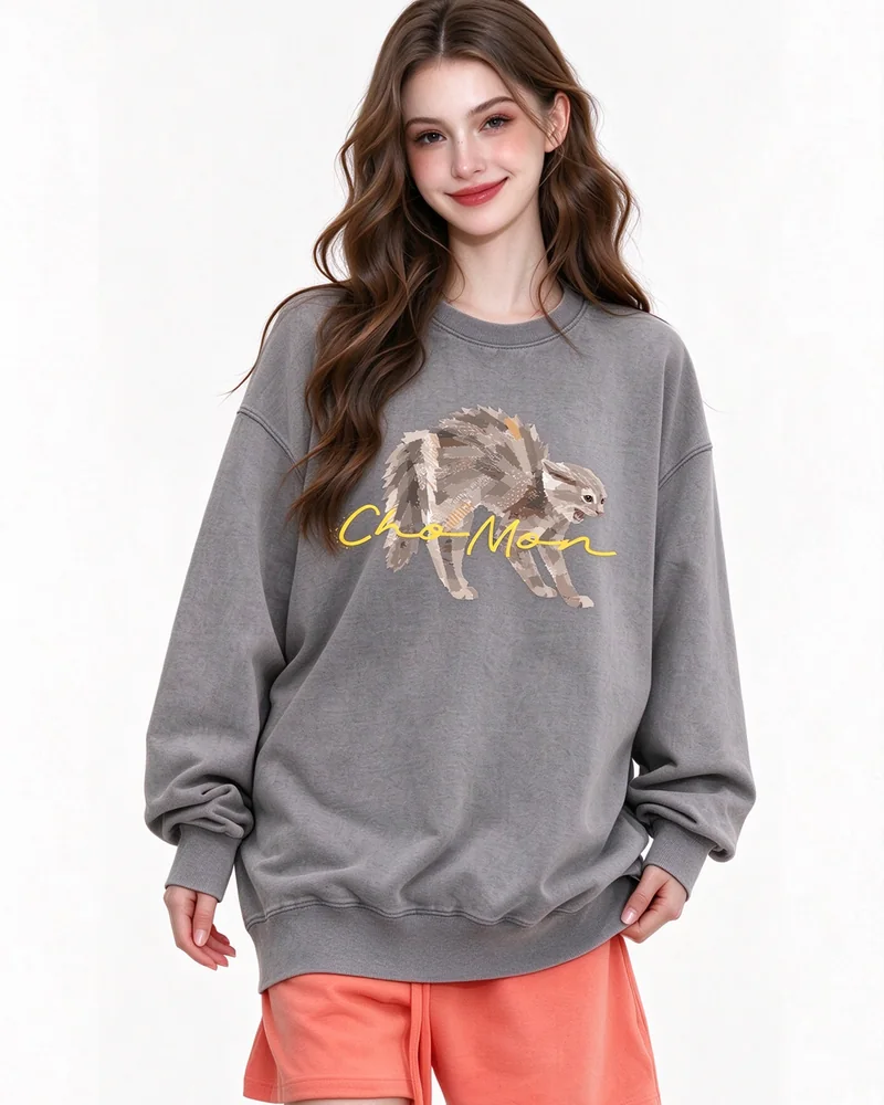 老吴 重磅蜡染卫衣（女款） Laowu Washed Crewneck